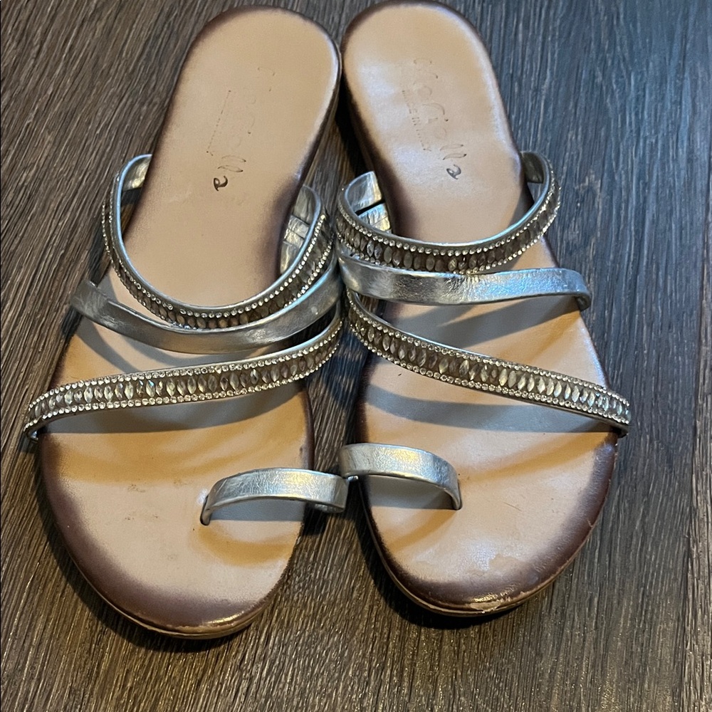 Silver Strappy Sandals